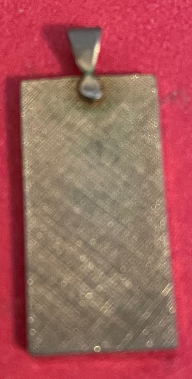 Ladies Rectangular Gold and Onyx Pendant Inscribed with Script “L” – as shown