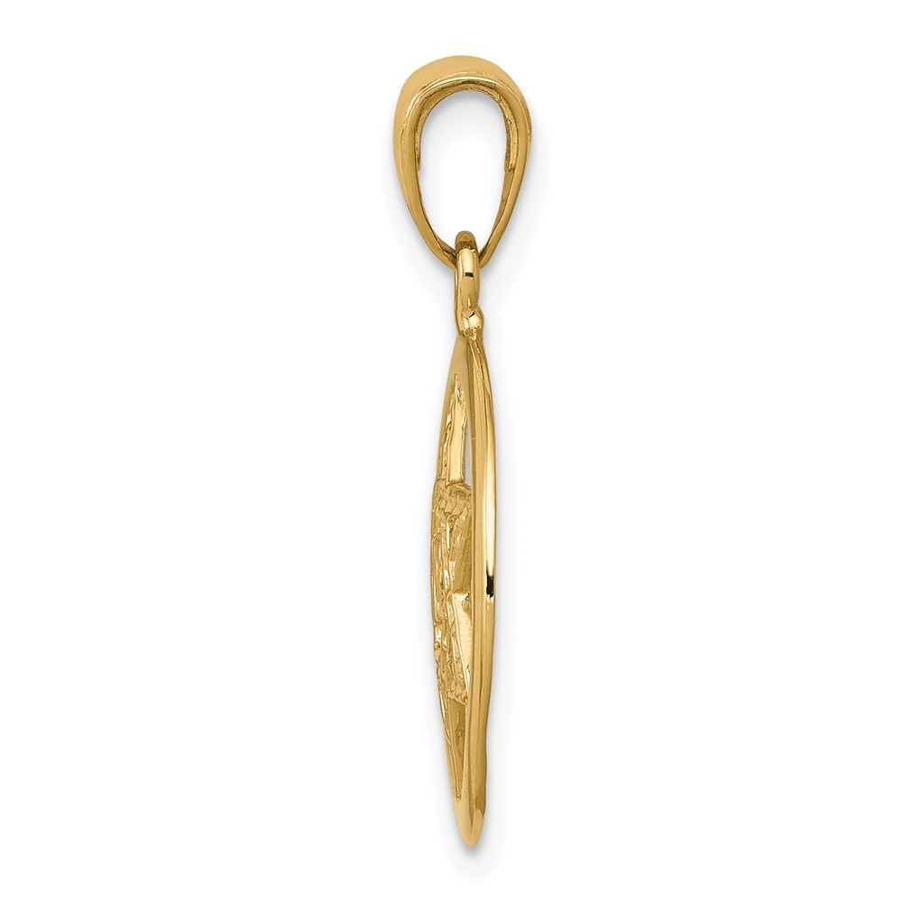 10K Gold Jewish Chi in Star of David Pendant Necklace 25mm, 1.22gm