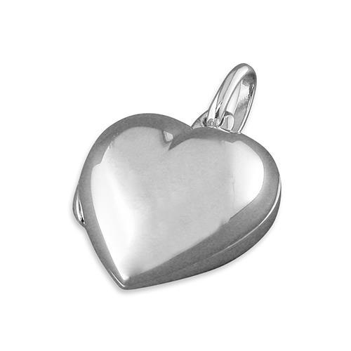 Sterling Silver Plain polished Puffy heart shaped Locket 2.81g