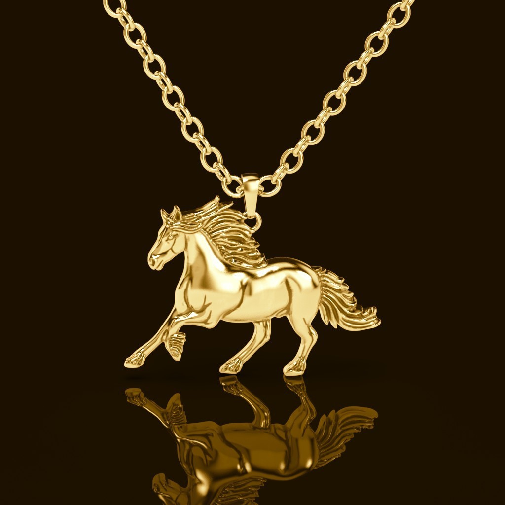 Majestic pendant of a Friesian horse extra large –