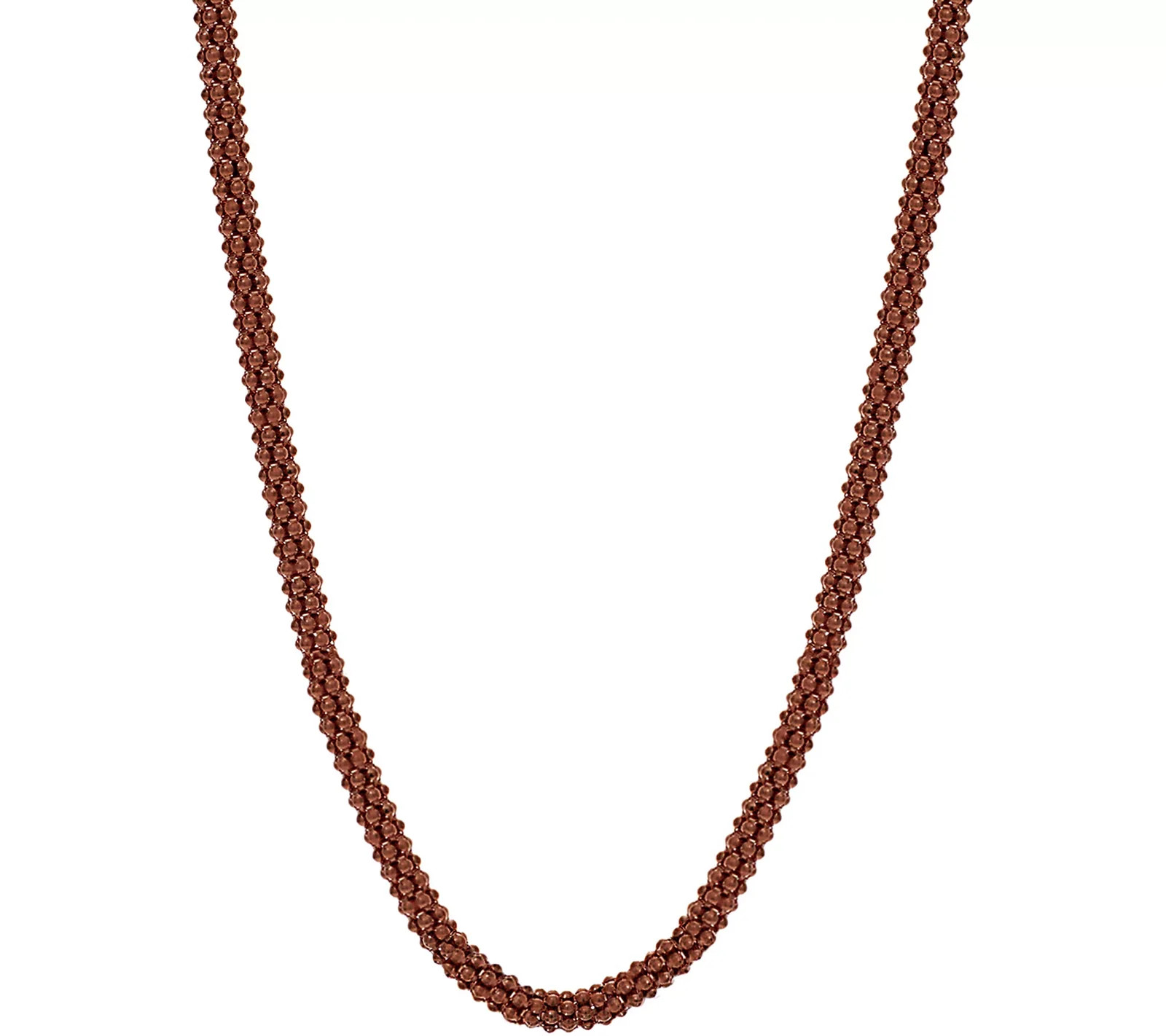 Italian Silver Bold Coreana Chocolate Brown Sterling Silver Necklace 22″
