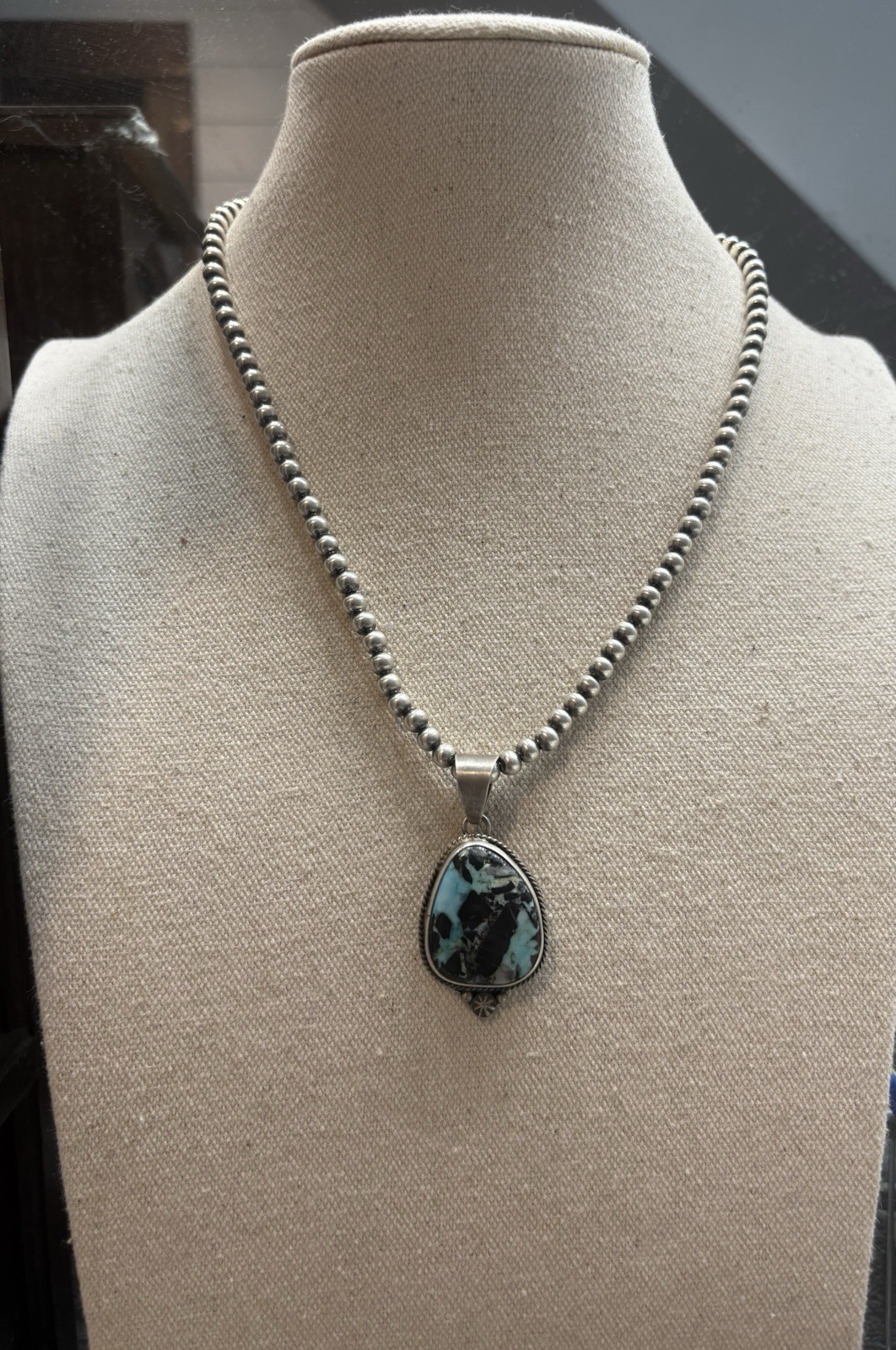 925 Sterling Silver Blue Moon Turquoise Pendant