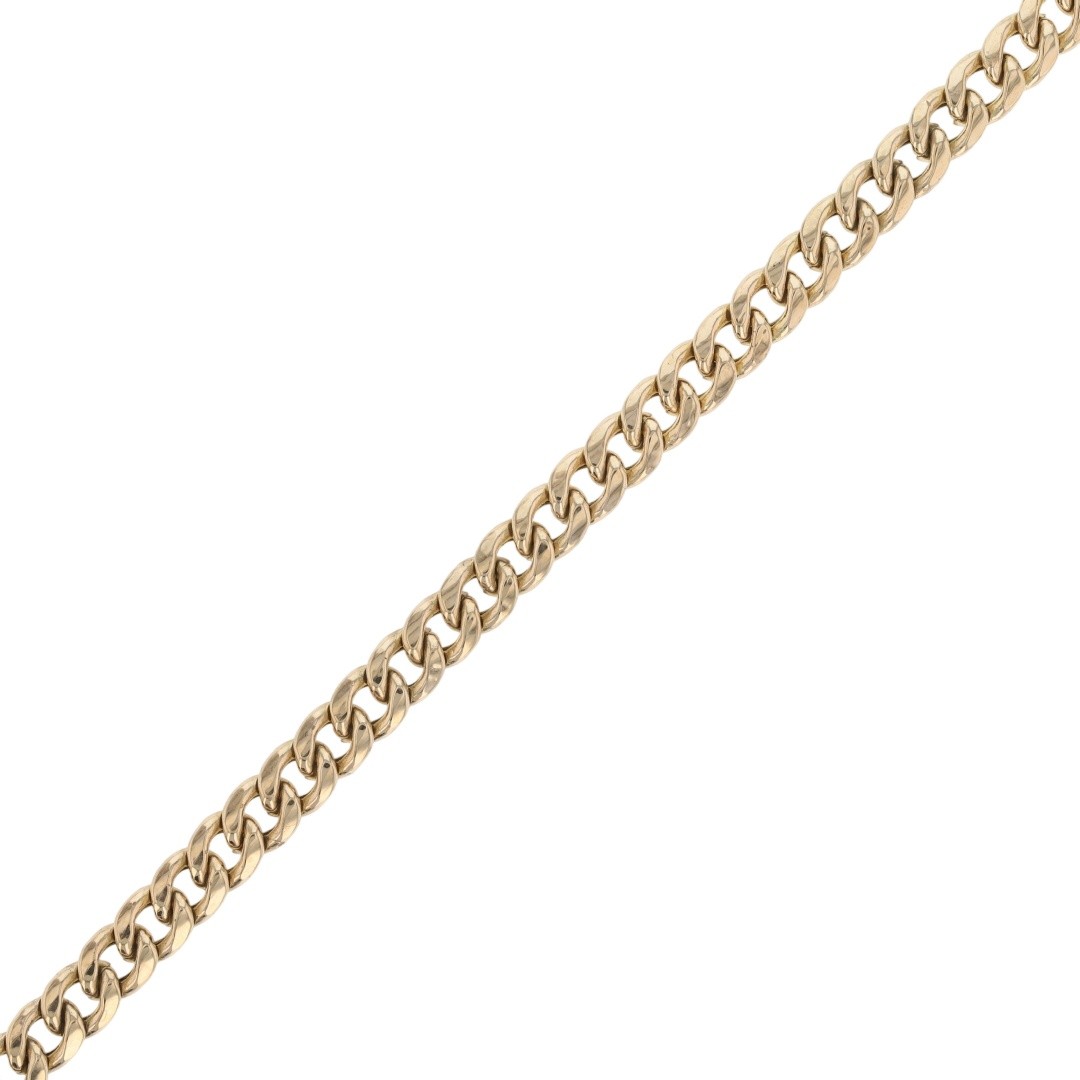 4.6mm Hollow Curb Link Chain 16″ Necklace 10k Yellow Gold Italy 7.63 Grams