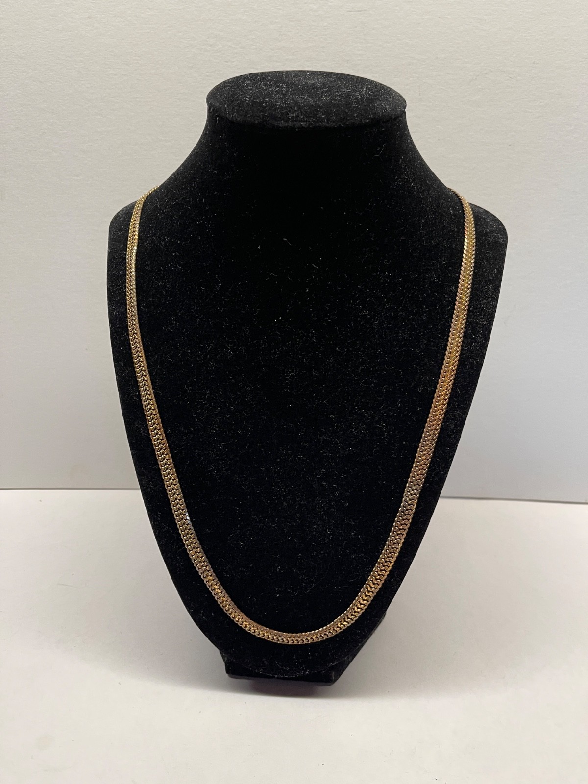 Italy 925 Sterling Gold Wash 5mm Wide Flat Mesh Chain Necklace 23.5” 24.5g