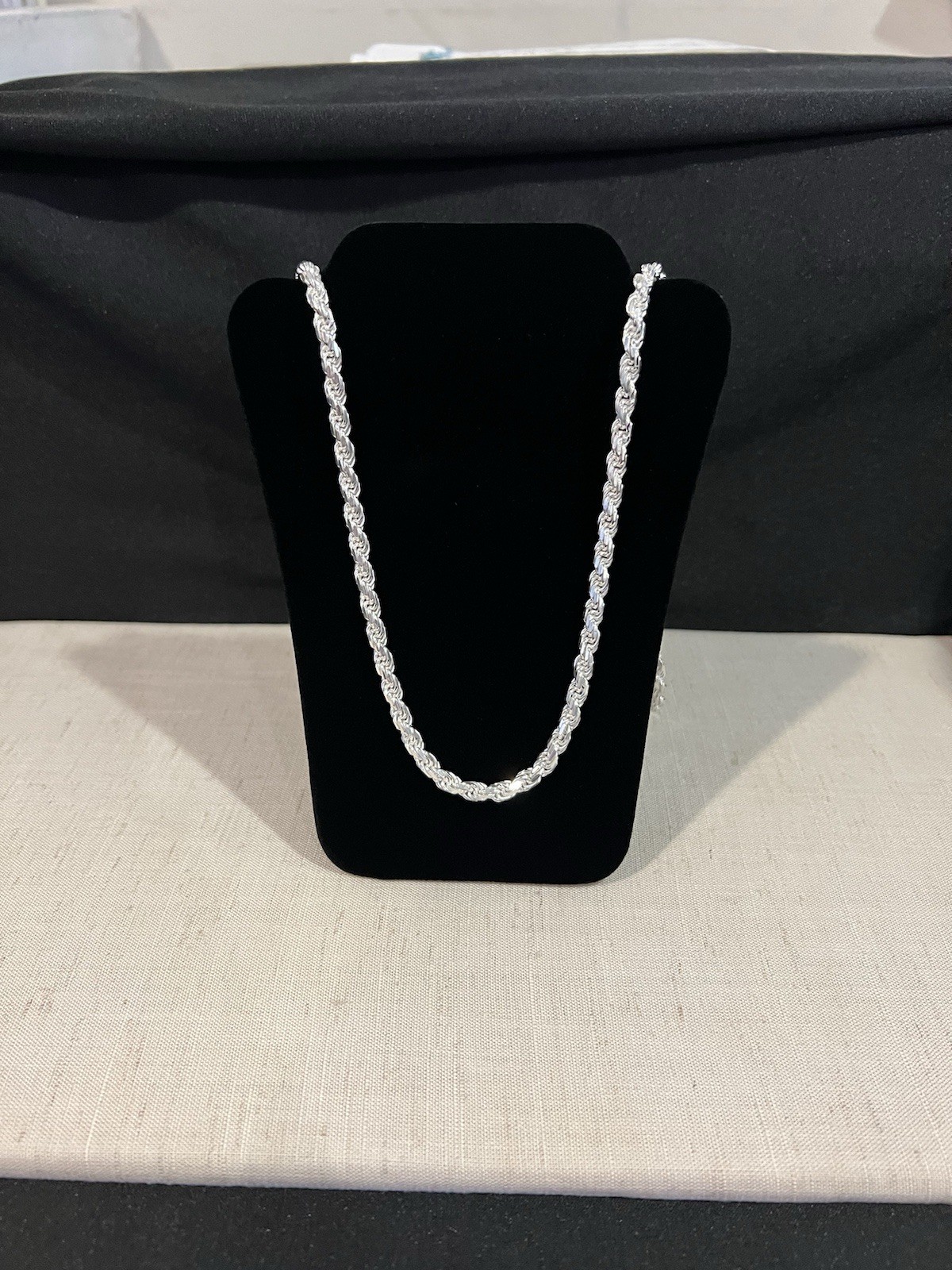 .925 Sterling Silver Men’s Male Women Twisted Rope Chain Necklace 26 inches