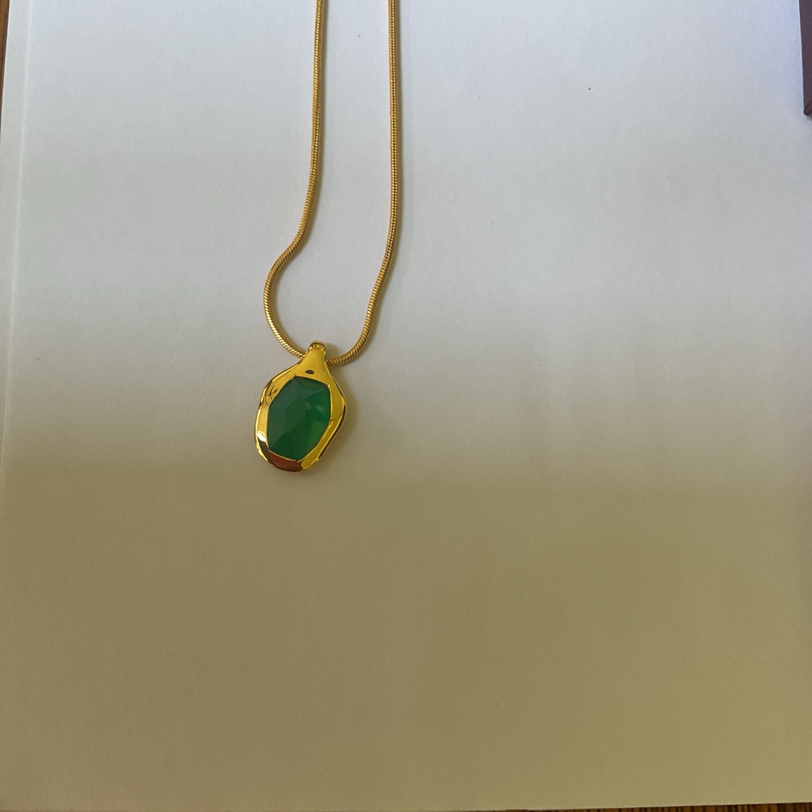 Monica Vinader Odyssey Gemstone Chain Necklace 18k Gold Vermeil & Green Onyx