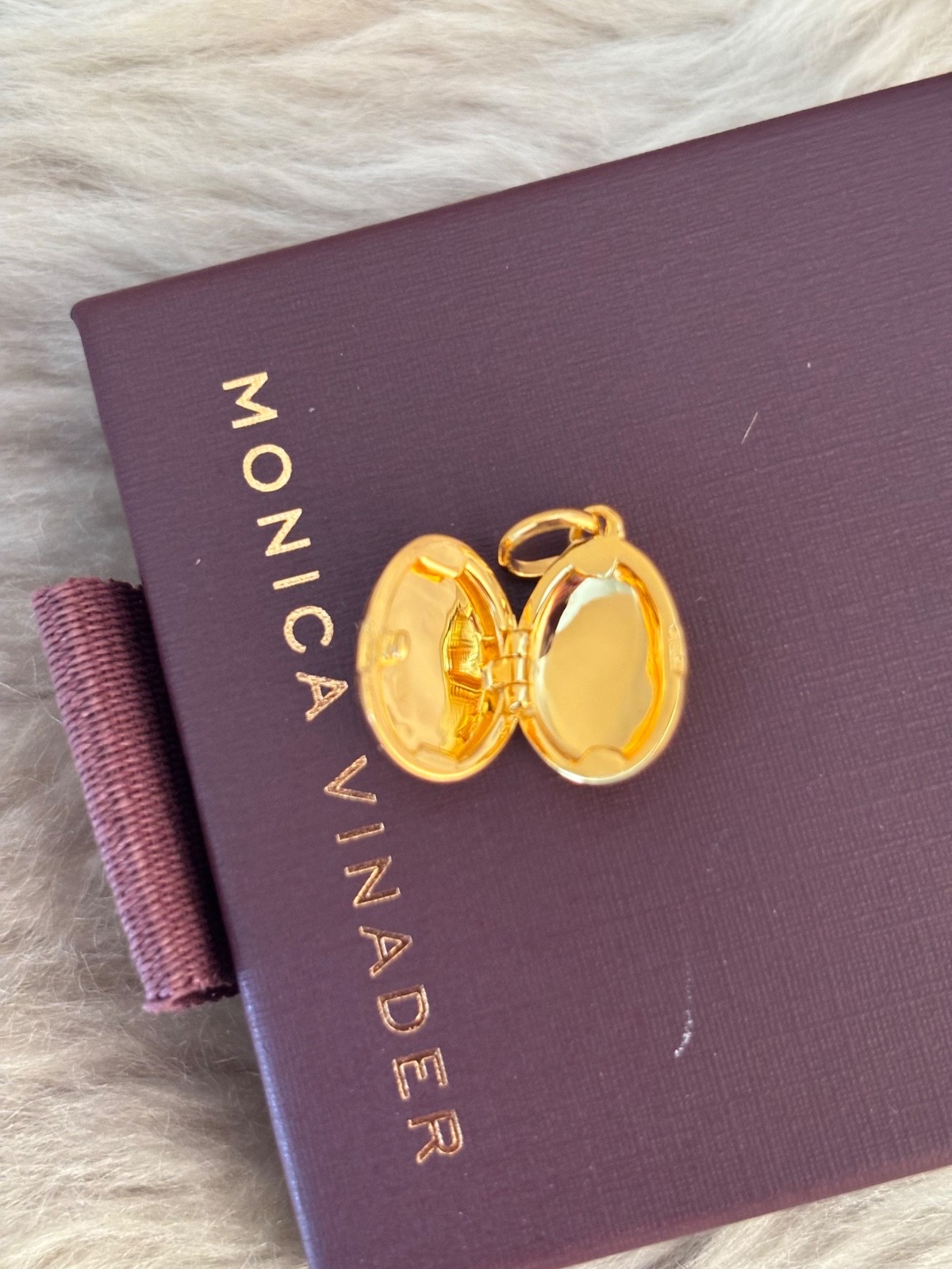 MONICA VINADER 💎 Locket 18k Gold & Rose Quartz RRP £99 Pendant