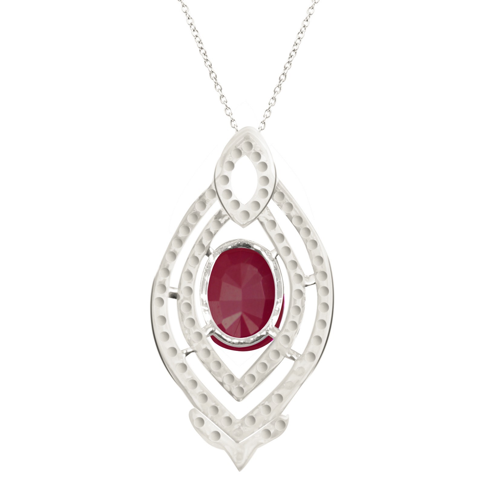 14KT Gold 1.40Ct Natural Red Ruby IGI Certified Diamond Pendant – Tariff Free