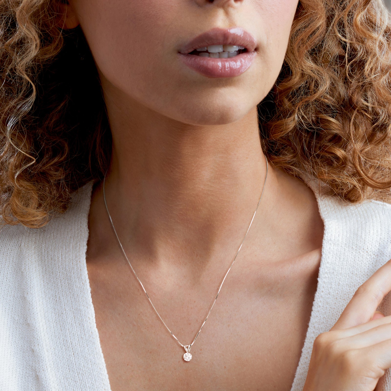 Ross-Simons 0.75 Carat Diamond Solitaire Necklace in 14kt White Gold. 18 inches