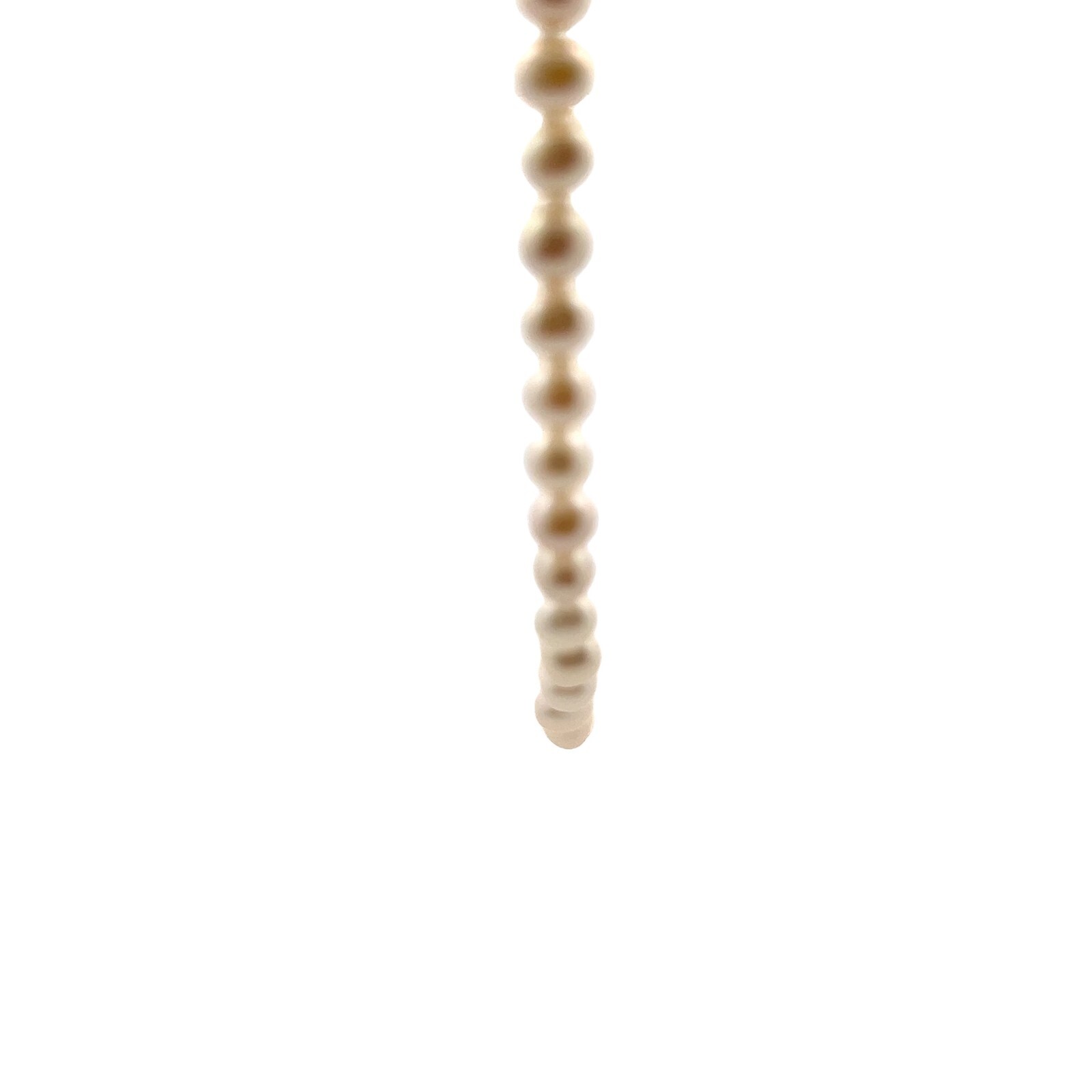 6.5-7mm Genuine Cultured Freshwater White Pearl 14K WHITE GOLD Necklace 18 inch