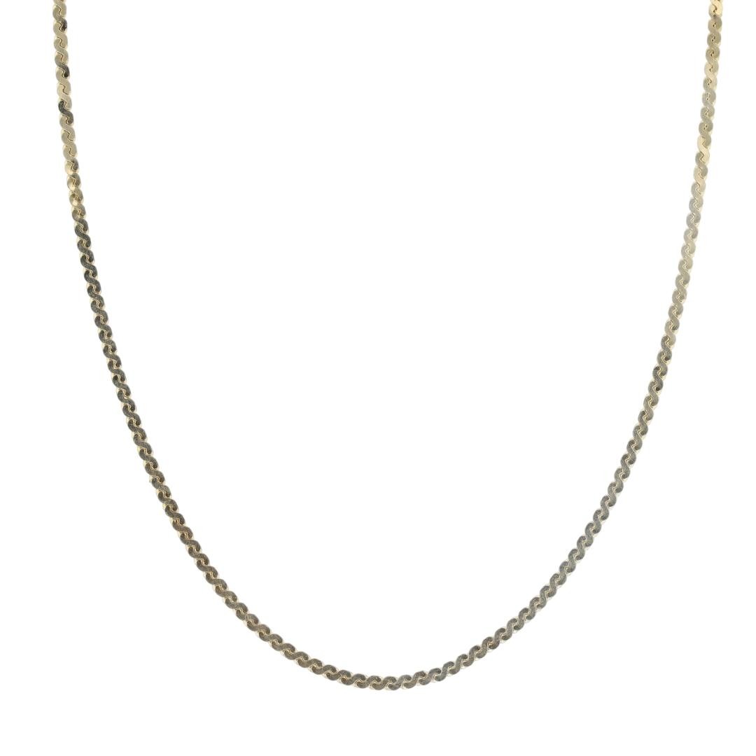 1mm Serpentine Link Chain 15.25″ Necklace 14k Yellow Gold Italy 1.91 Grams