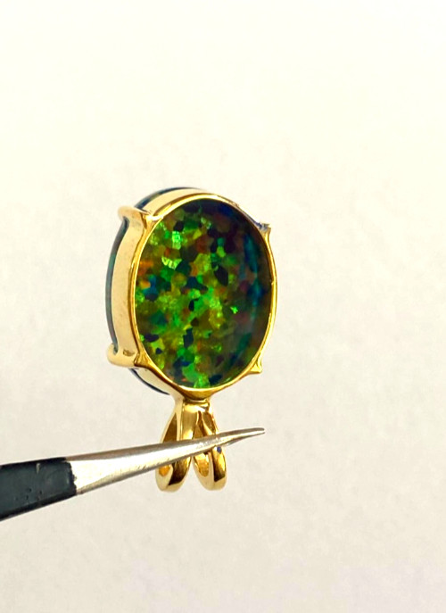 4Ct Oval Cut Natural Fire Opal Solitaire Pendant Necklace 14K Yellow Gold Plated