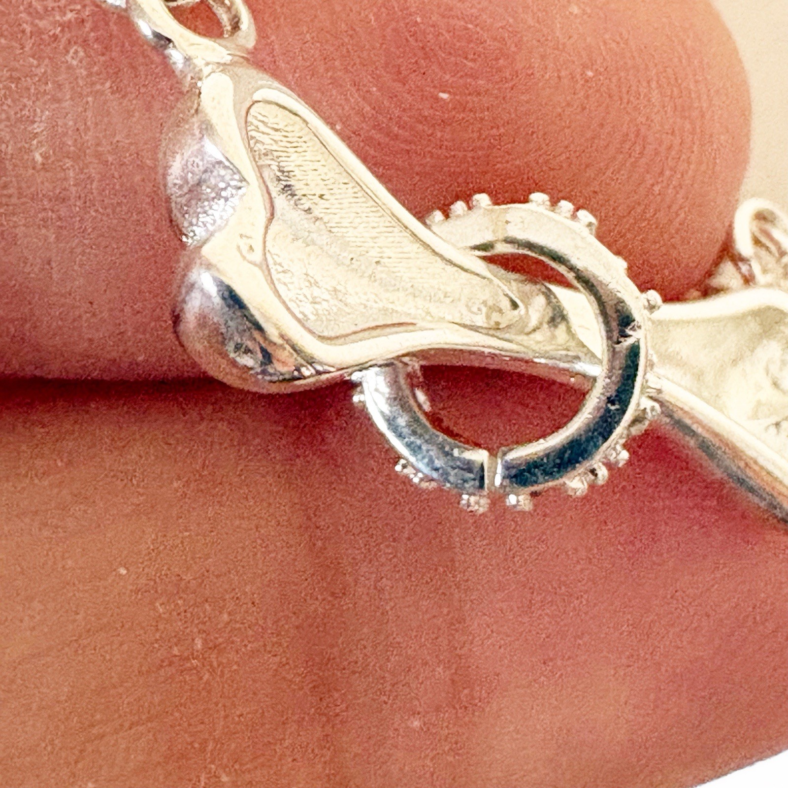 Sterling Silver Dog Bone Pave CZ Slide Pendant Necklace
