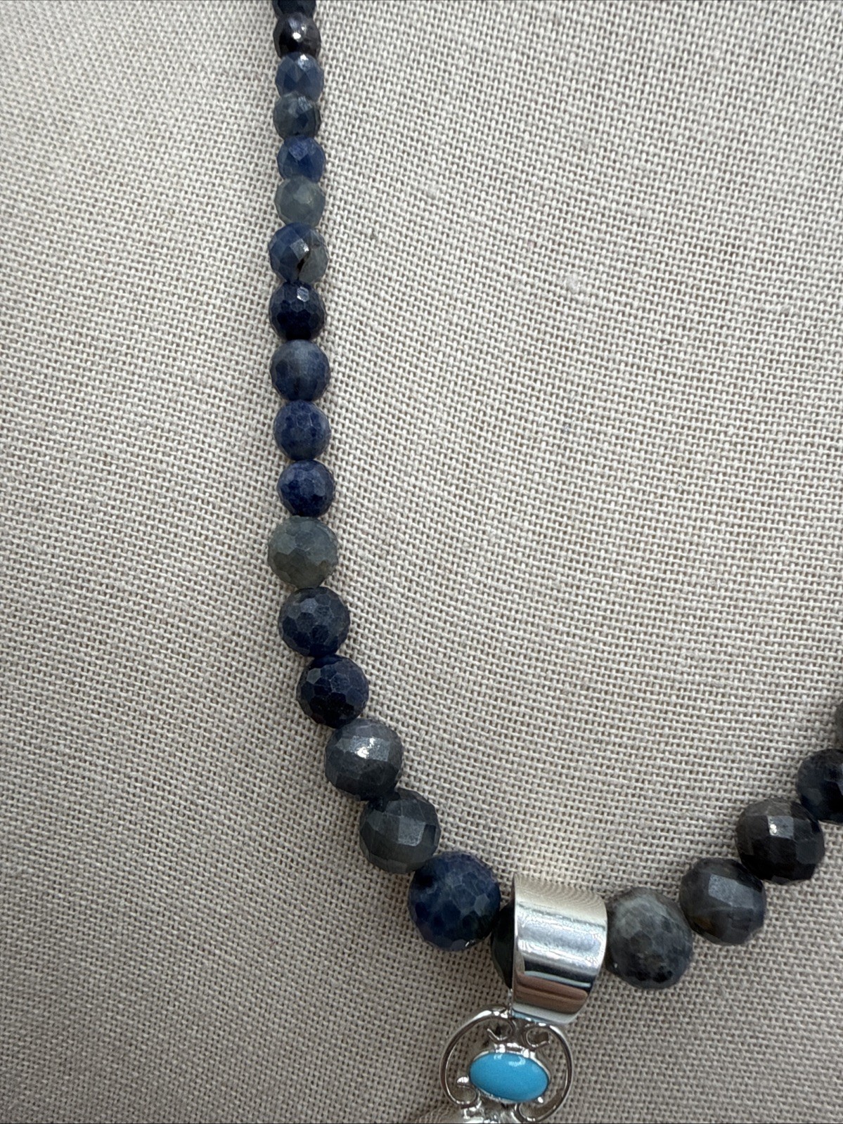 Jay King Mwezi Moon Blue Sapphire & Sleeping Beauty Turquoise 925 Necklace