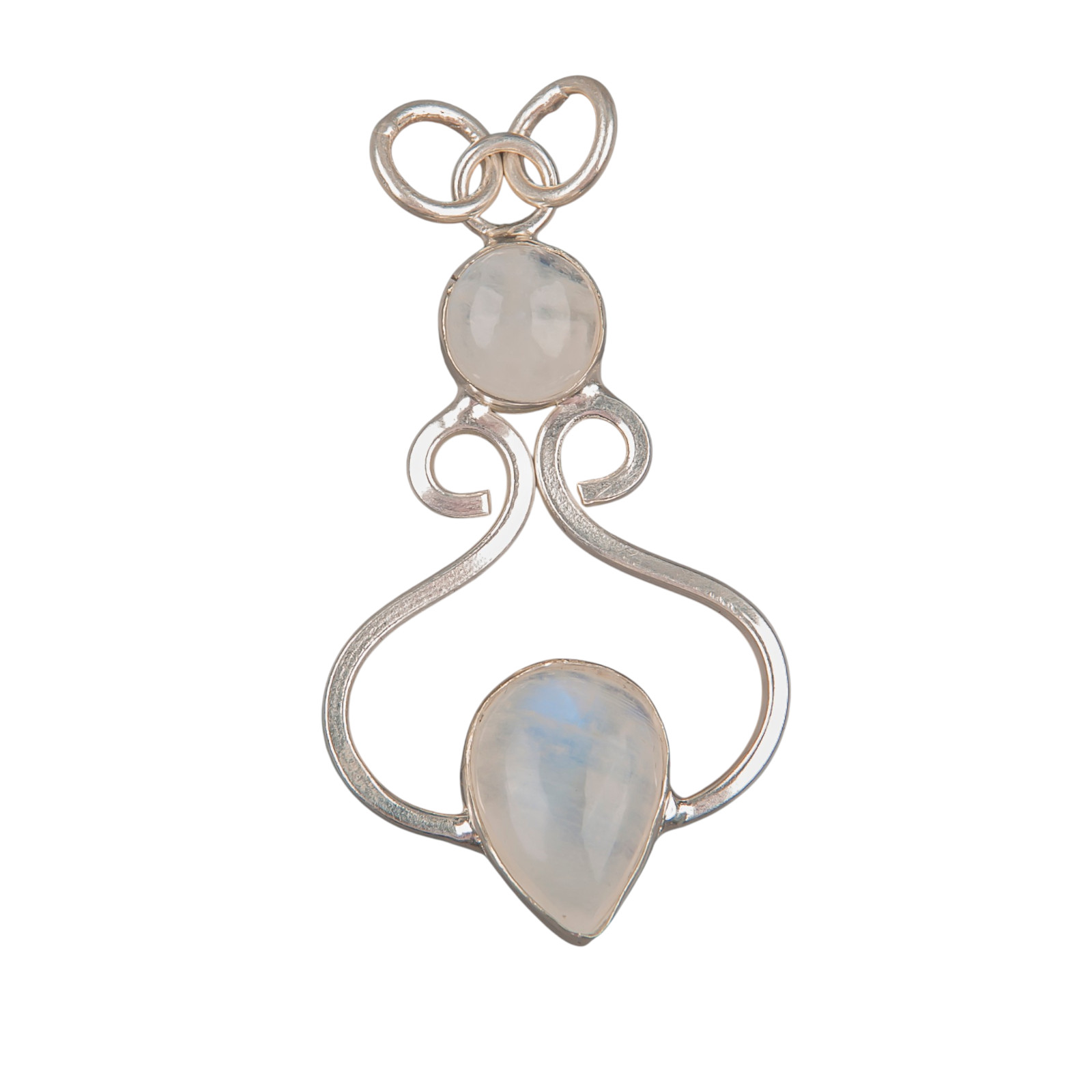 Rainbow Moonstone 925 Solid Silver Pear Cut Pendent 1.60″ For Anniversary