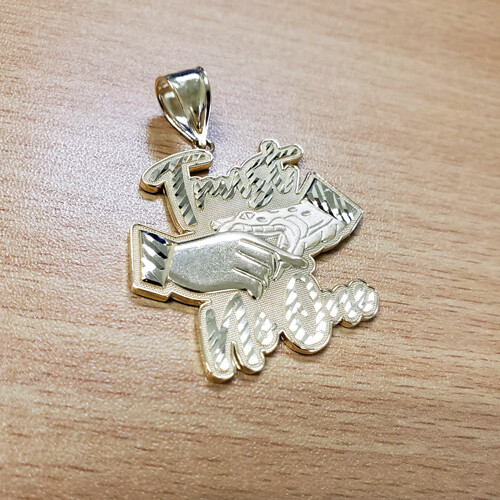 Gold TRUST NO ONE Hip-Hop Pendant
