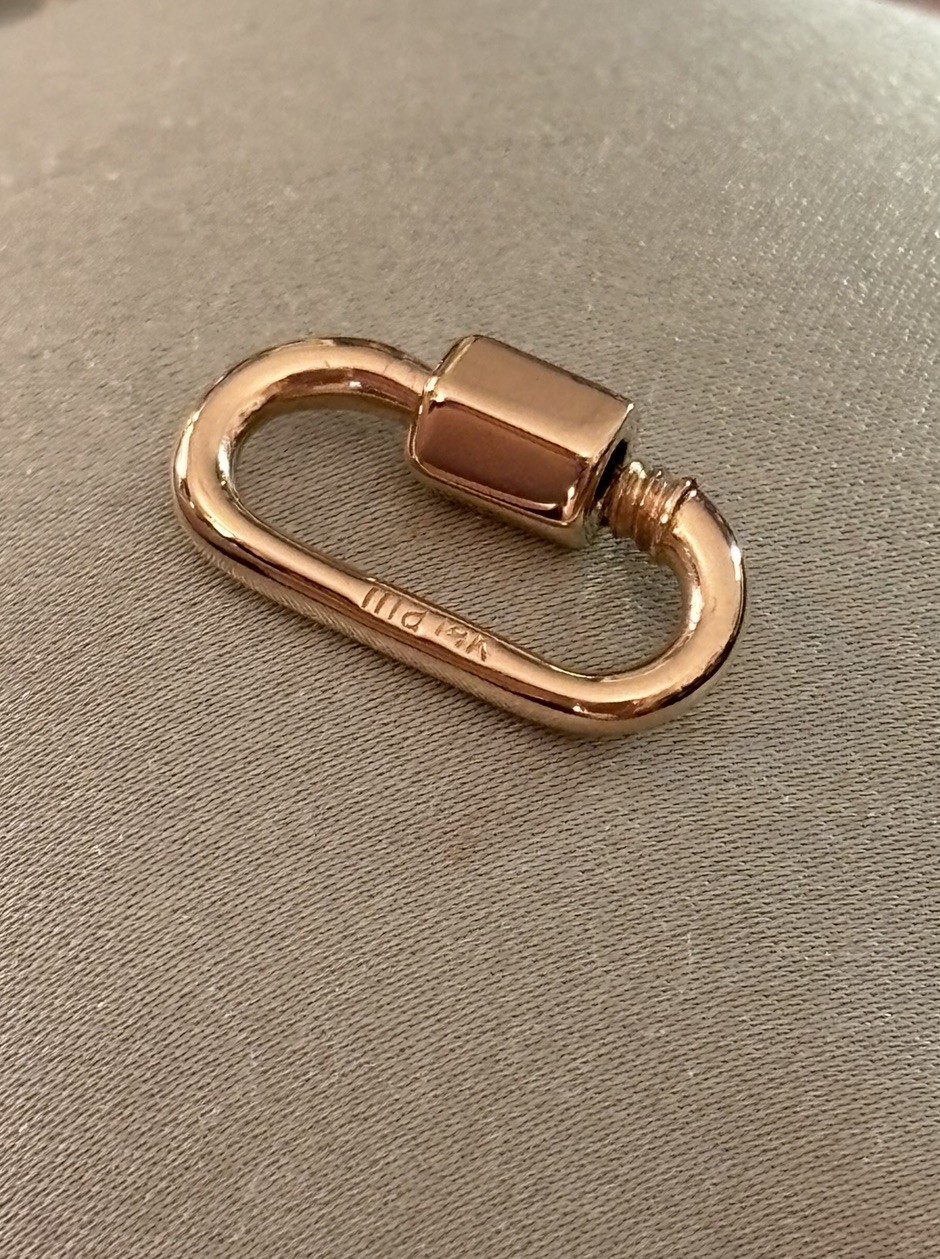 Authentic Marla Aaron 14k Yellow Gold Babylock Charm Holder Connector Carabiner
