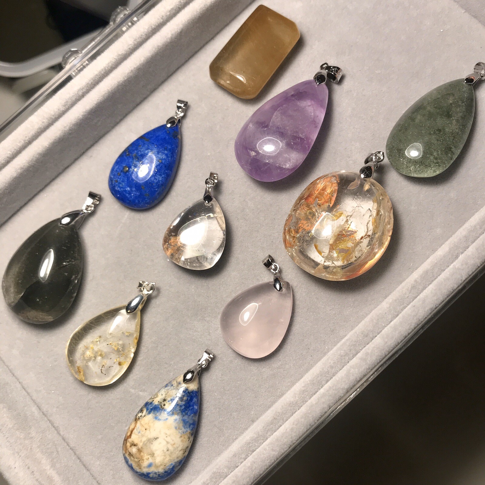 Natural High Quality Lapis Lazuli Teardrop Pendant Necklace Stone US SELLER