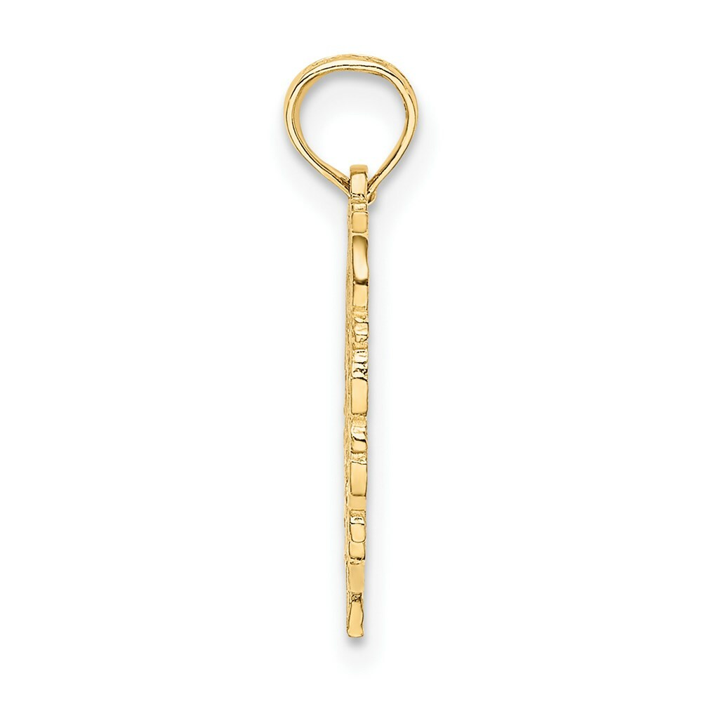 14K Yellow Gold K Script Initial In Heart Pendant