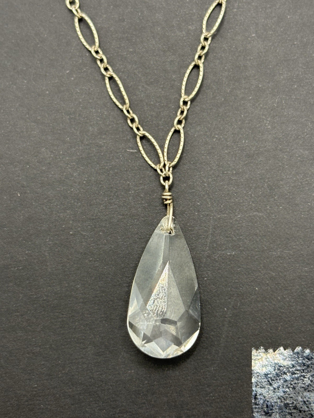 18″ Sterling Silver Crystal Briolette 5.8 Grams F24