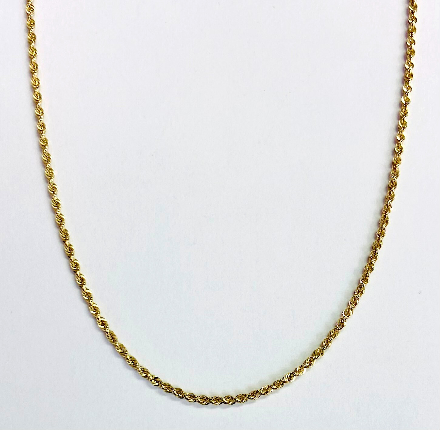 HSN Michael Anthony Jewelry Solid 10K Yellow Gold Glitter 16″Rope Chain Necklace