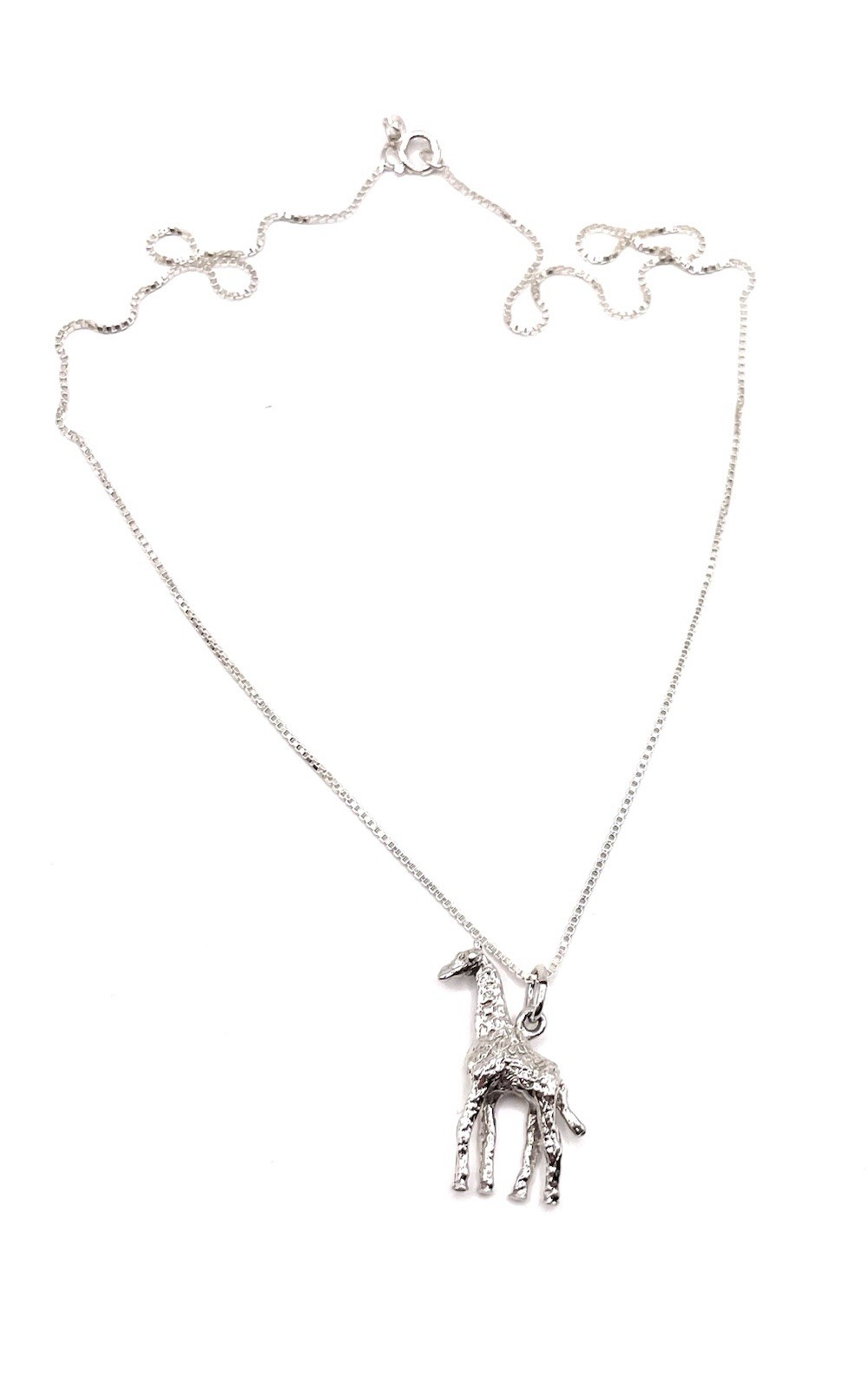 Sterling Silver Giraffe Pendant Necklace
