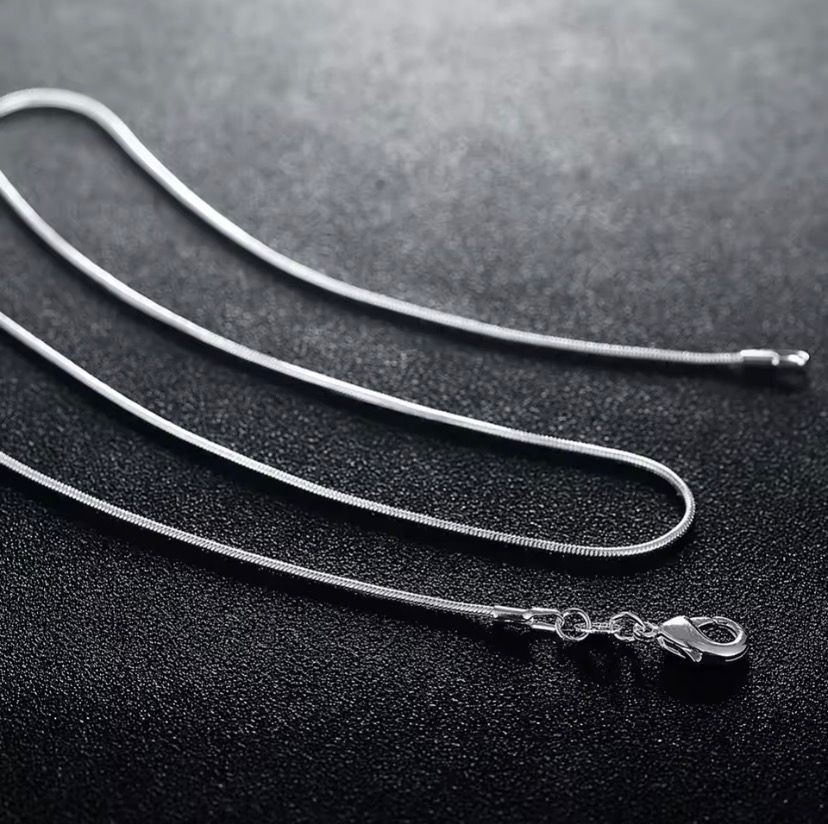 Chain Silver Necklace Rope Sterling Italian 16-30in Unisex Women Stainless Steel