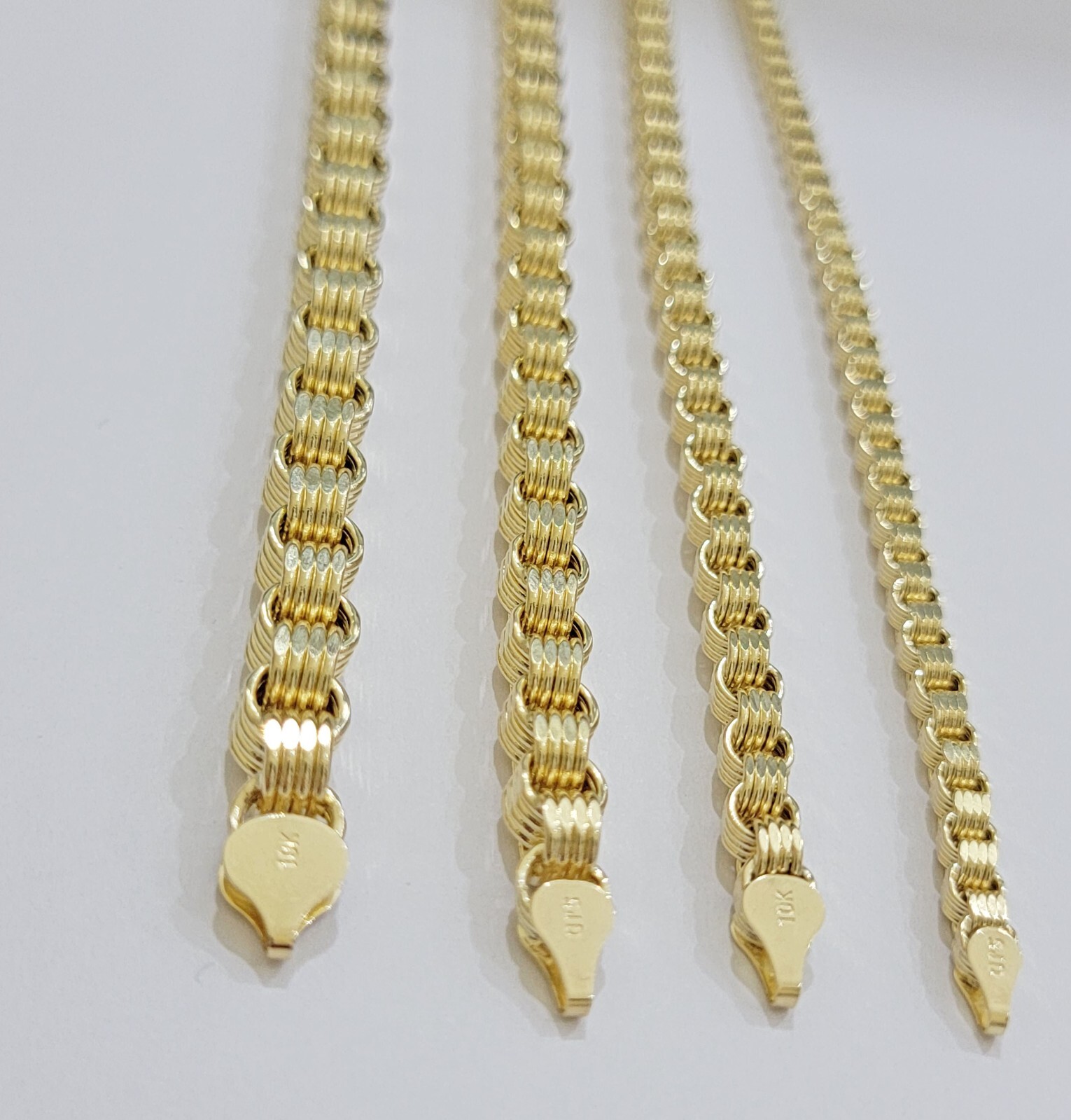 10k Yellow Gold Necklace Box Byzantine Chain 4mm 5mm 6mm 7mm 18 in- 30 in REAL