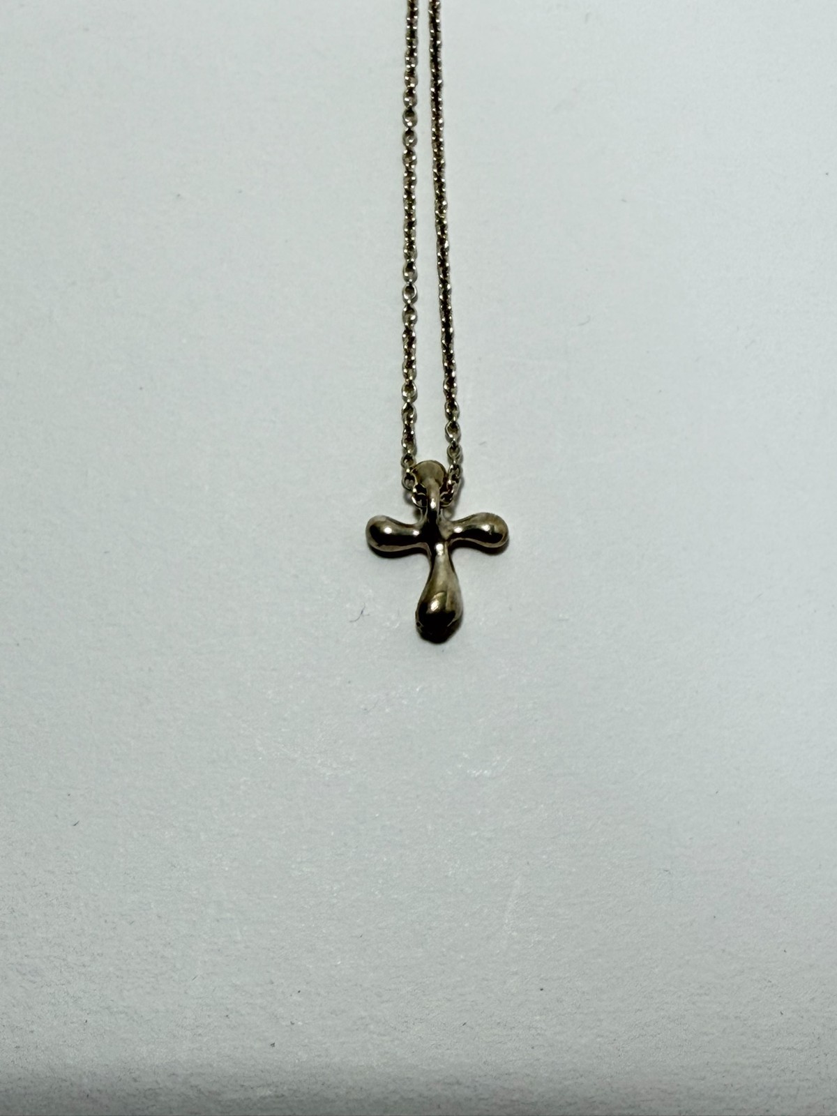 Tiffany & Co. Cross Small Pendant Necklace Peretti Silver925 excellent F/S