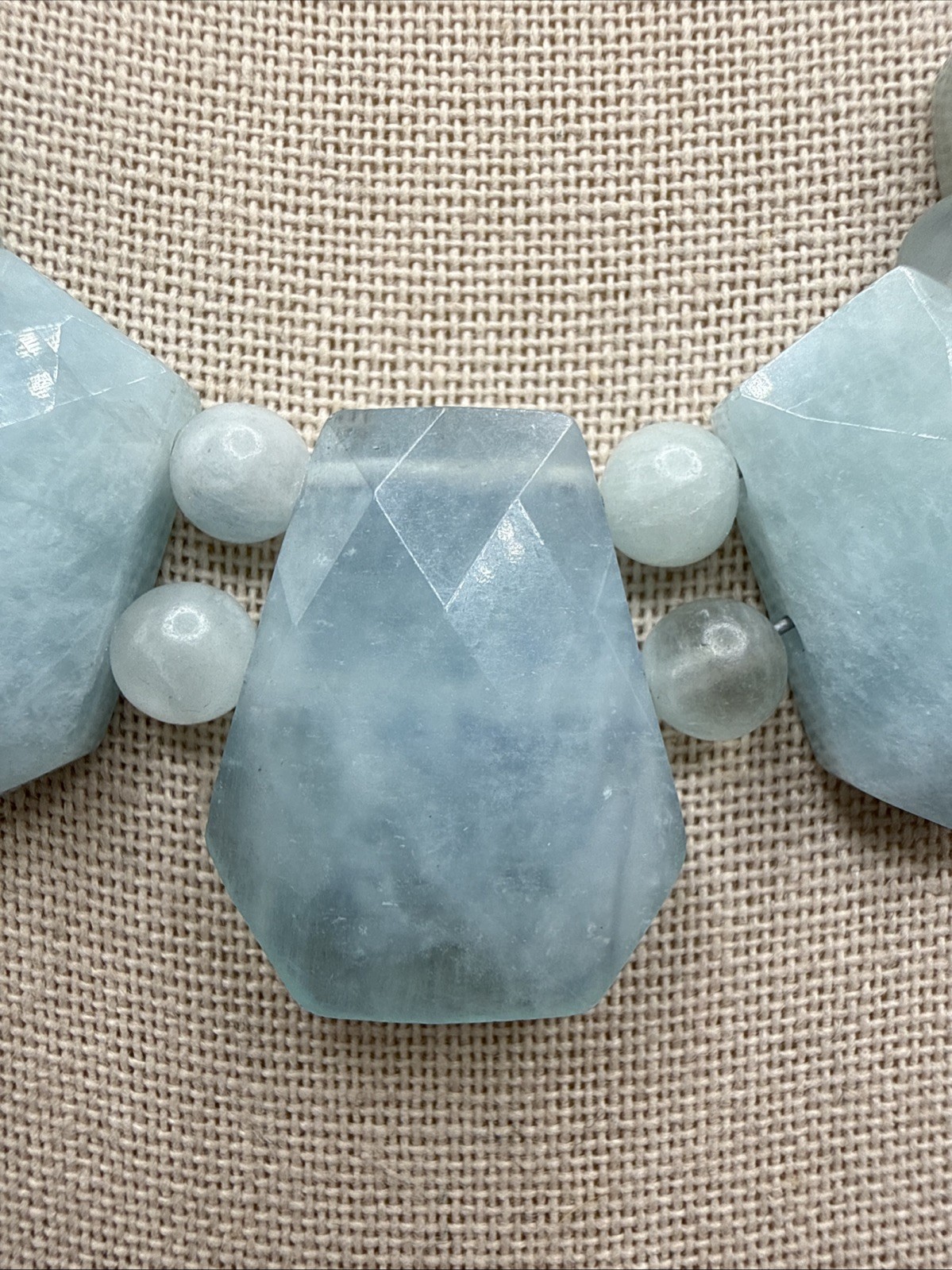 Jay King Natural Blue Aquamarine Sterling Silver Necklace 18-21”