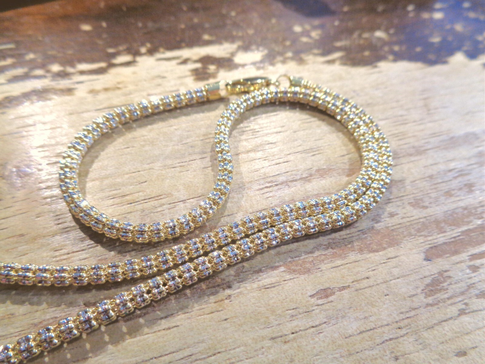 3.5MM 2TONE SOLID 14K YELLOW WHITE GOLD DIAMOND CUT DC ICE CHAIN NECKLACE 16-24″