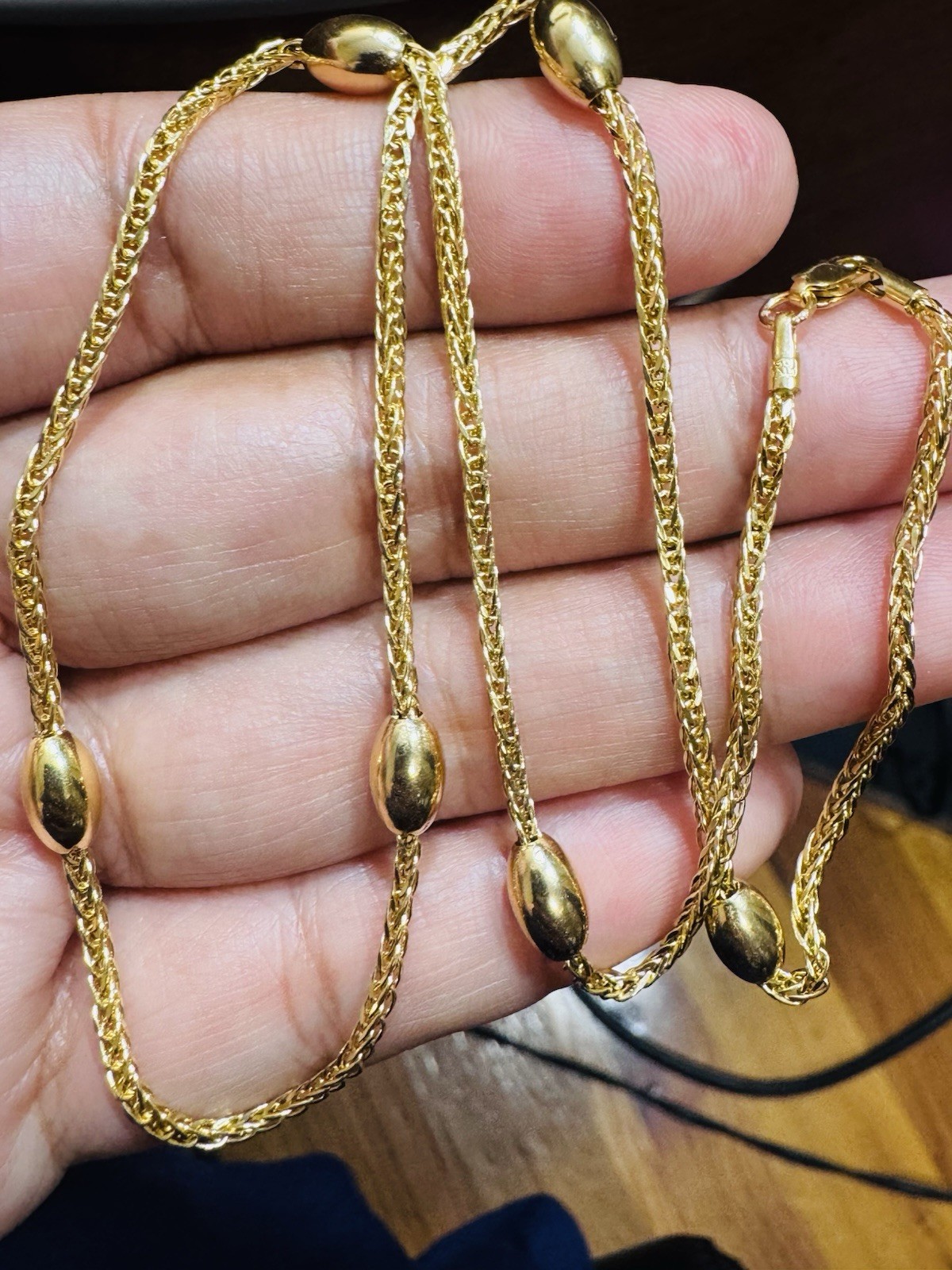 18K 750 Fine Genuine Gold Oval Chain Necklace 17.6”/18” Long 6.6g 2.2mm