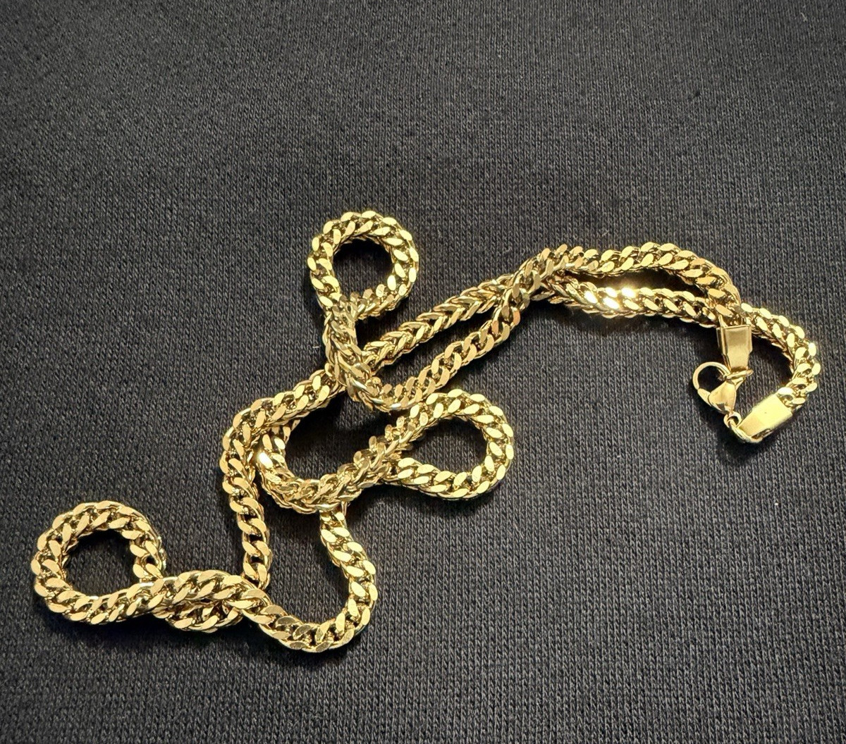 18k Yellow Gold Filled 22″ Franco Box Link Chain 4mm New