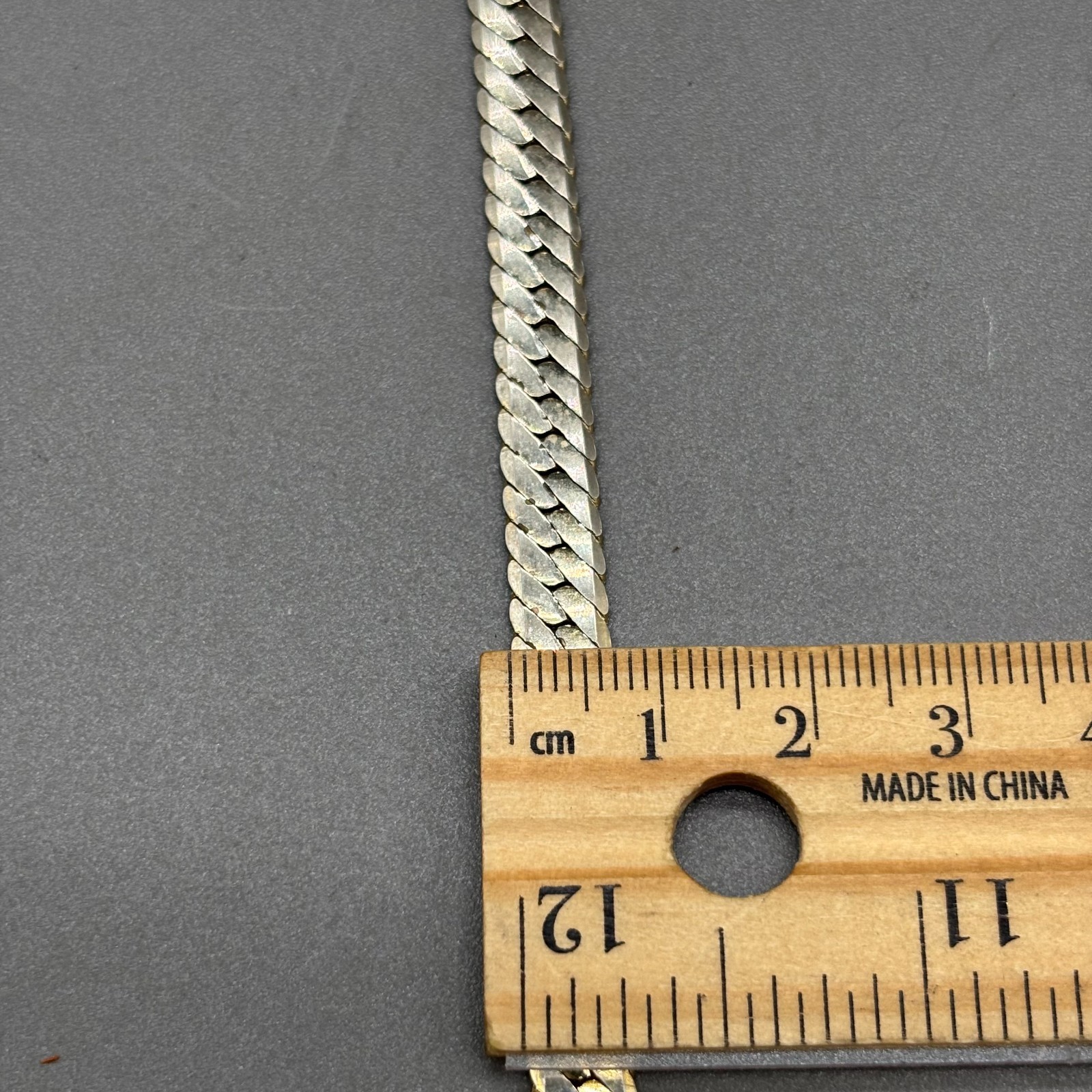 Vintage 18K GP Herringbone Chain Necklace 23 Inch 7mm Gold Plated Unisex