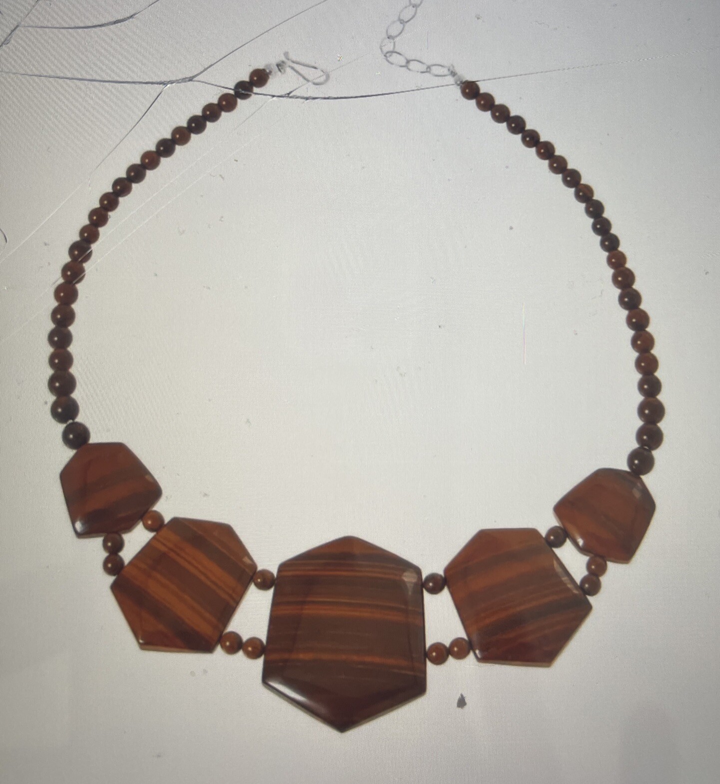 Jay King Sterling Silver Quartz Necklace 18” Wooden Beaded New In Box HSN