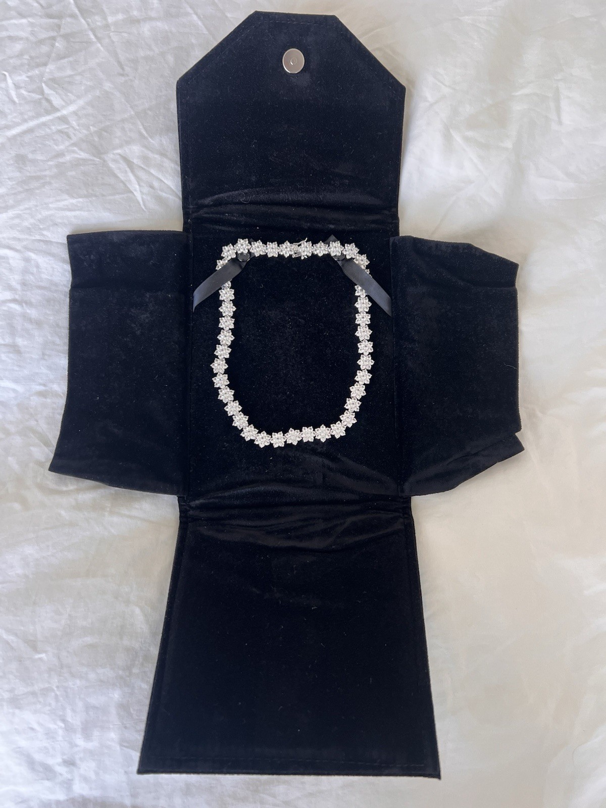 Dorsey Marguerite – Original Size Lab-Grown White sapphire Collar Necklace 16 In