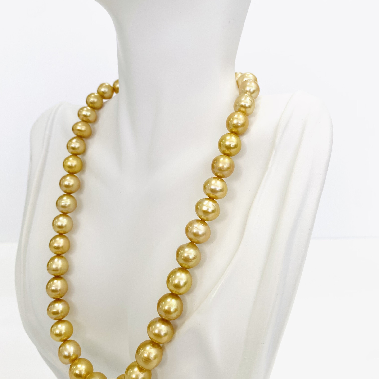 Golden South Sea Pearl Necklace Loose Strand 8-11mm Ovals Medium Gold Hi Luster