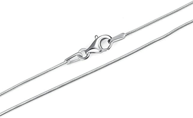 Men & Women’s Solid 925 Sterling Silver 20 inch 1.2mm Round Snake Chain Necklace