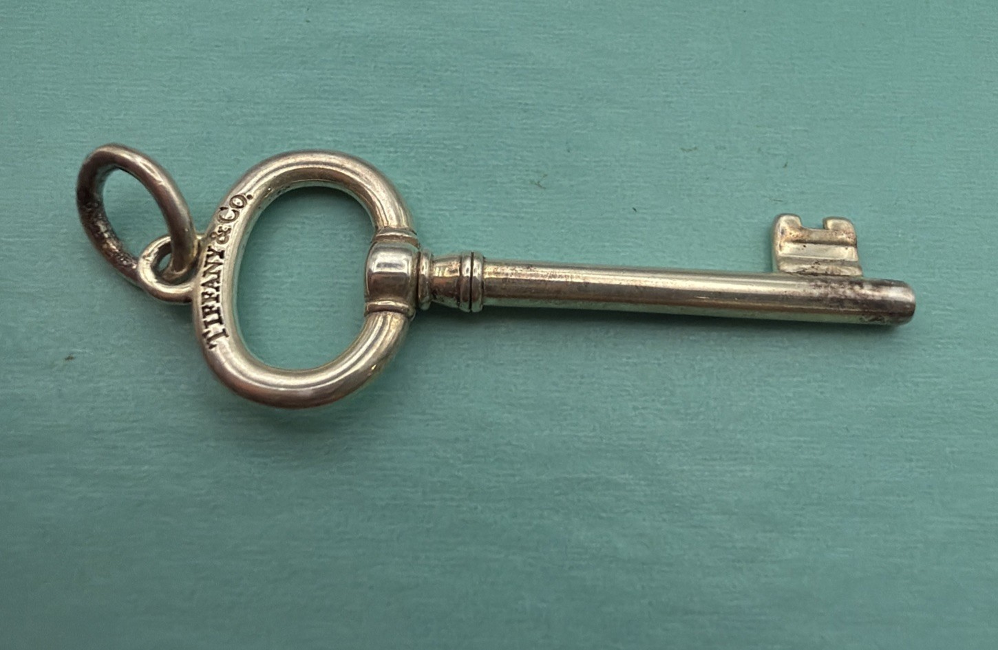 Tiffany & Co Silver Small 1.25″ Oval Key Pendant