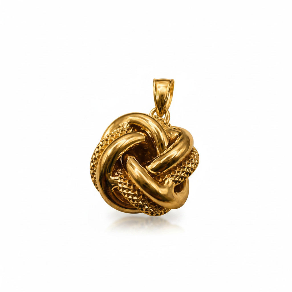 10K Yellow Gold Knot Pendant – Elegant Classic Jewellery Charm