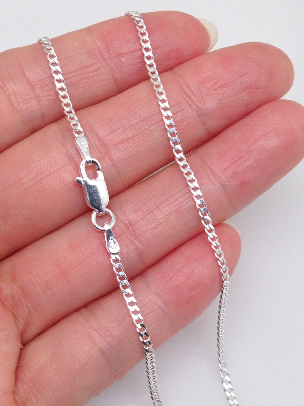 Sterling Silver 925 Cuban Link Chain Necklace Men Women 2mm 16″ 18″ 20″ 22″ 24″