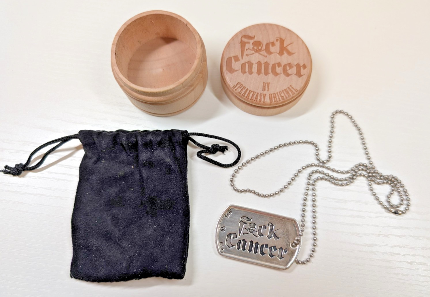 Speakeasy Original Fxck Cancer .935 Silver Heavy 1oz Dog Tag Pendant 22/25