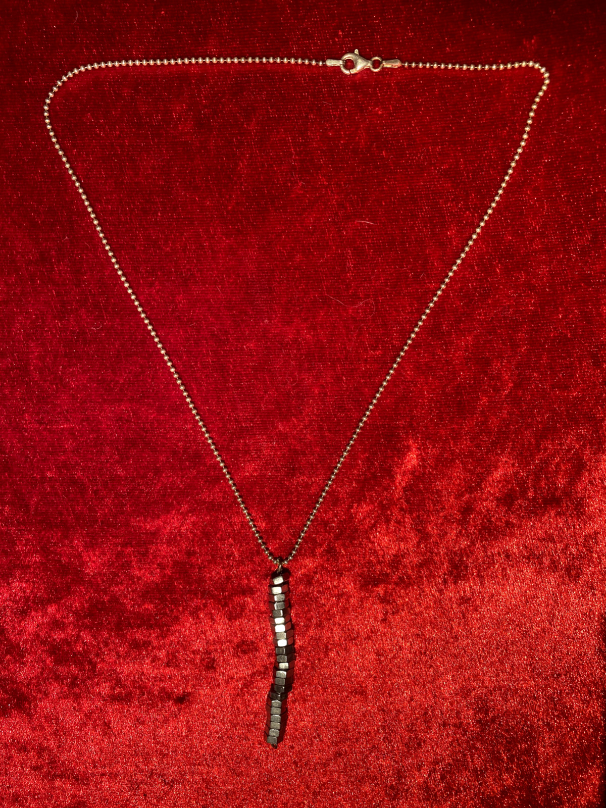 Pendant & 925 Silver Bead Necklace Design Jewelry Vintage 10.64 Grams