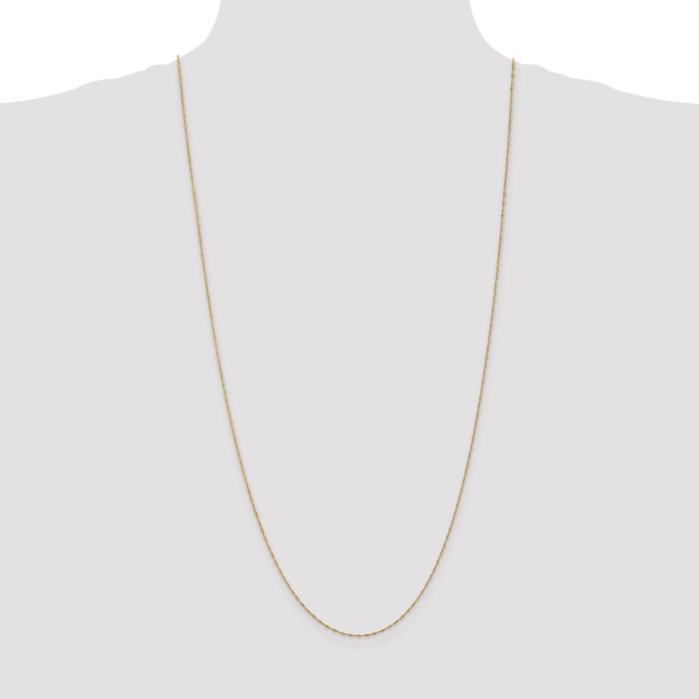 14K Yellow Gold 1mm Singapore Spring Ring Clasp Chain Necklace L-30″ 1.19gm