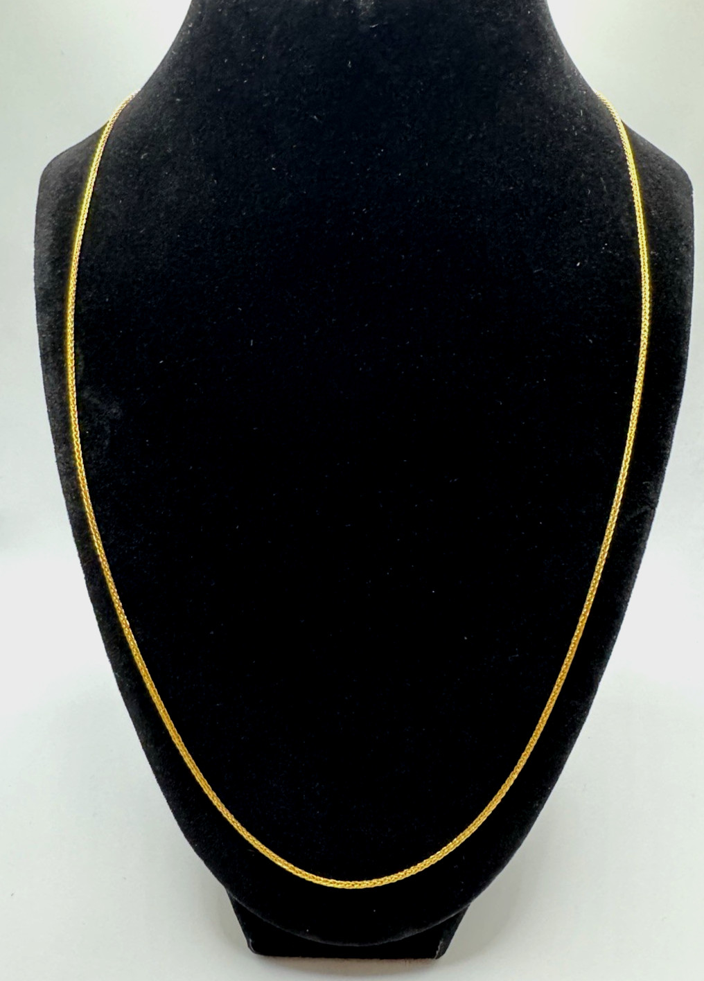 14K Yellow Gold over Sterling Silver 1.20mm SPIGA Wheat Chain Necklace 24″