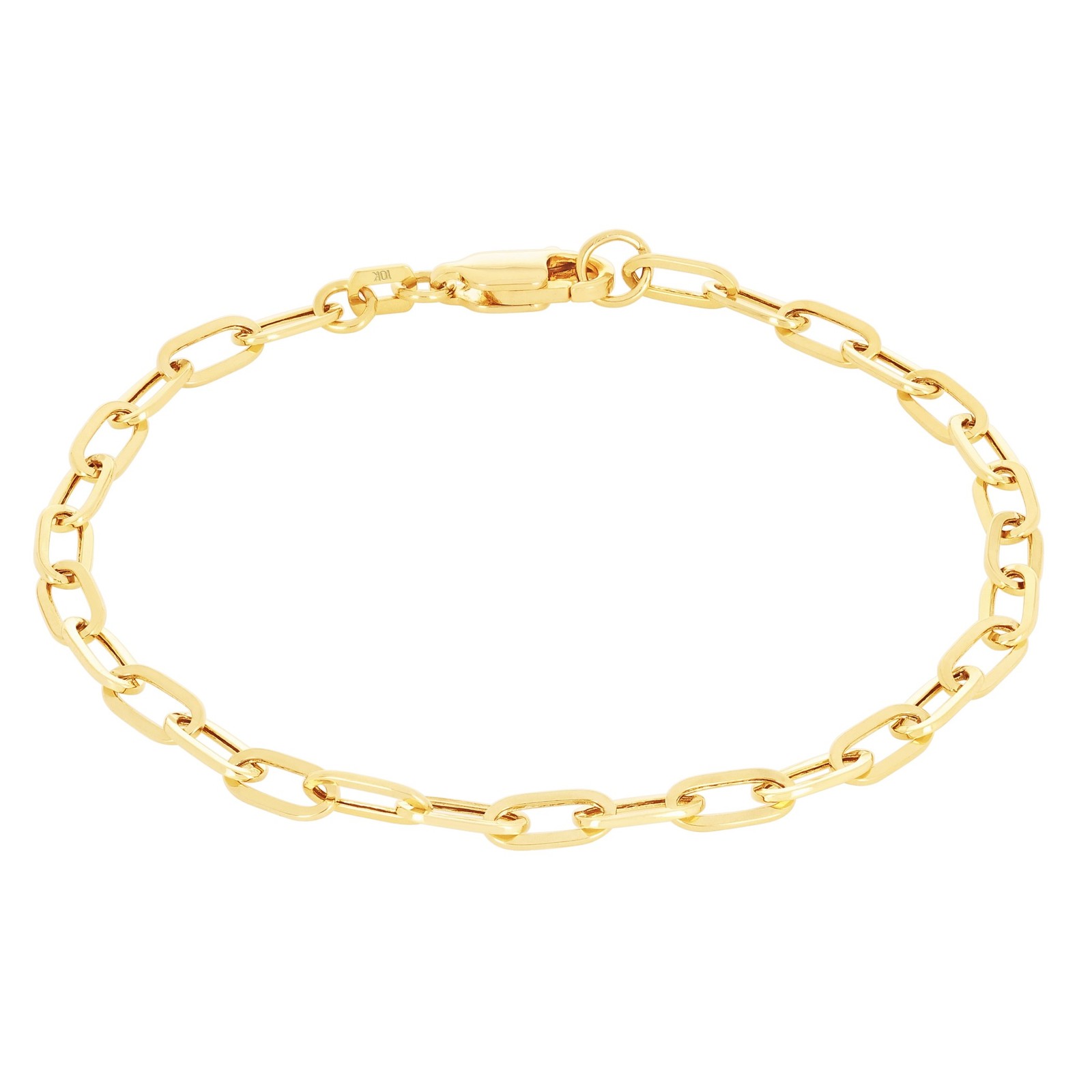 10k Yellow Gold Paperclip 2mm-7mm Chain Cable Rolo Bracelet Mens Womens 7″ – 8″