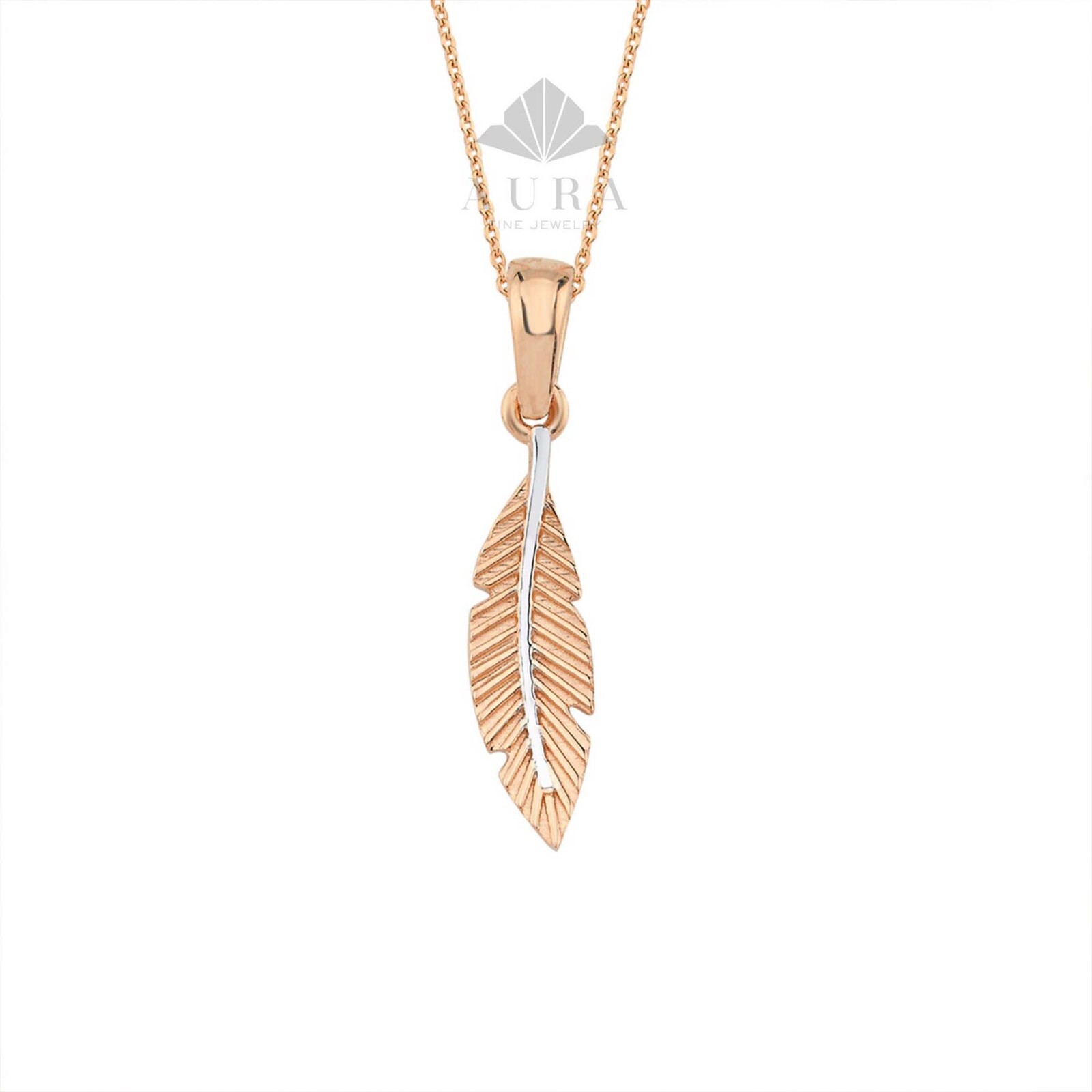 14K Gold Feather Necklace, Lucky Feather Necklace, Feather Charm Choker, Layered
