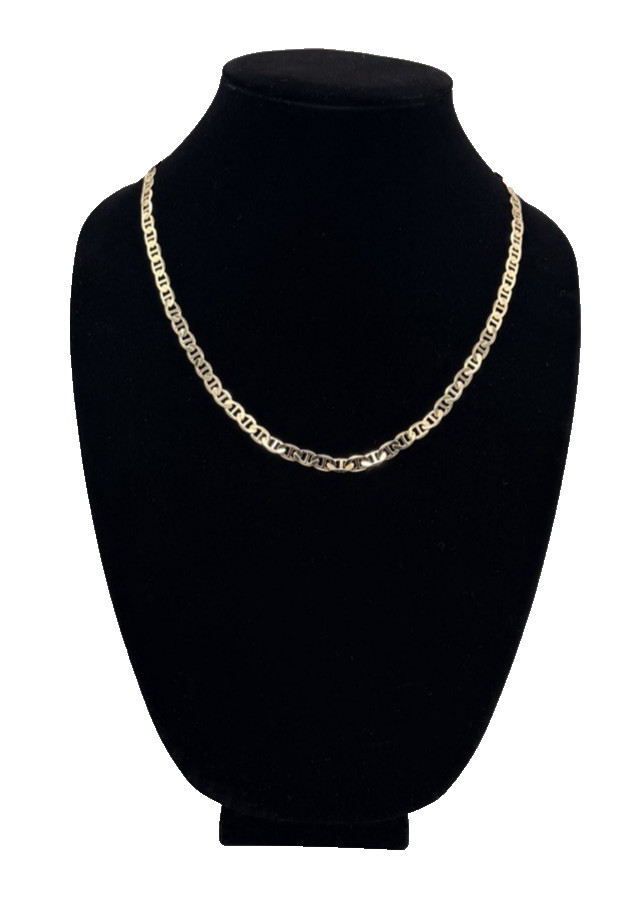 18k Gold Filled Mariner Link Necklace (Solid) 21″ 6mm New