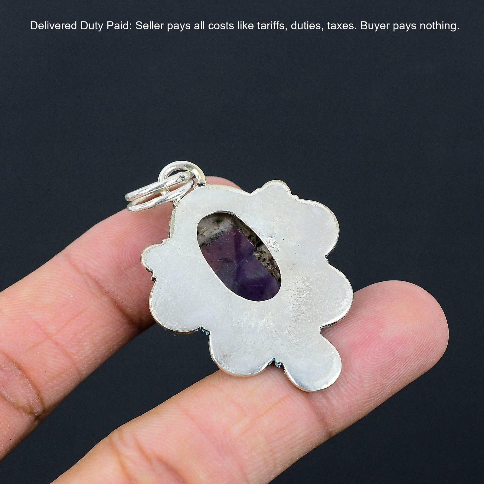 Star Amethyst Stone Birthday February Trendy Pendant Jewelry 925 Sterling Silver