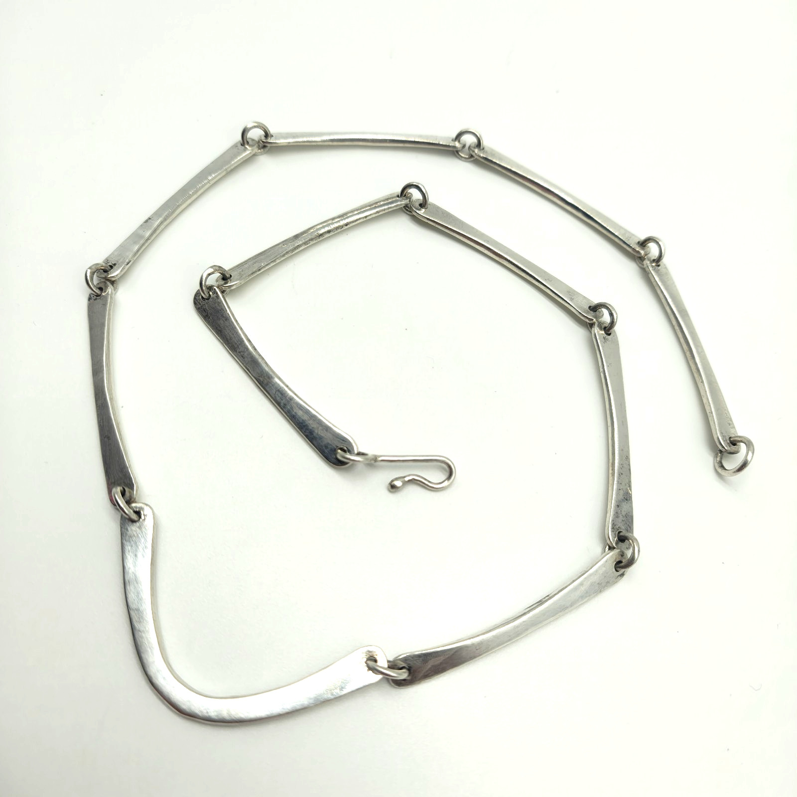 Vintage Jeep Collins Sterling Silver 925 Flat Bar Link Chain Necklace 20″